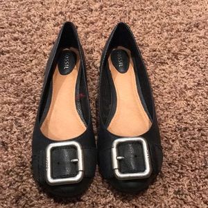 Woman’s black Fossil flats size 7.5